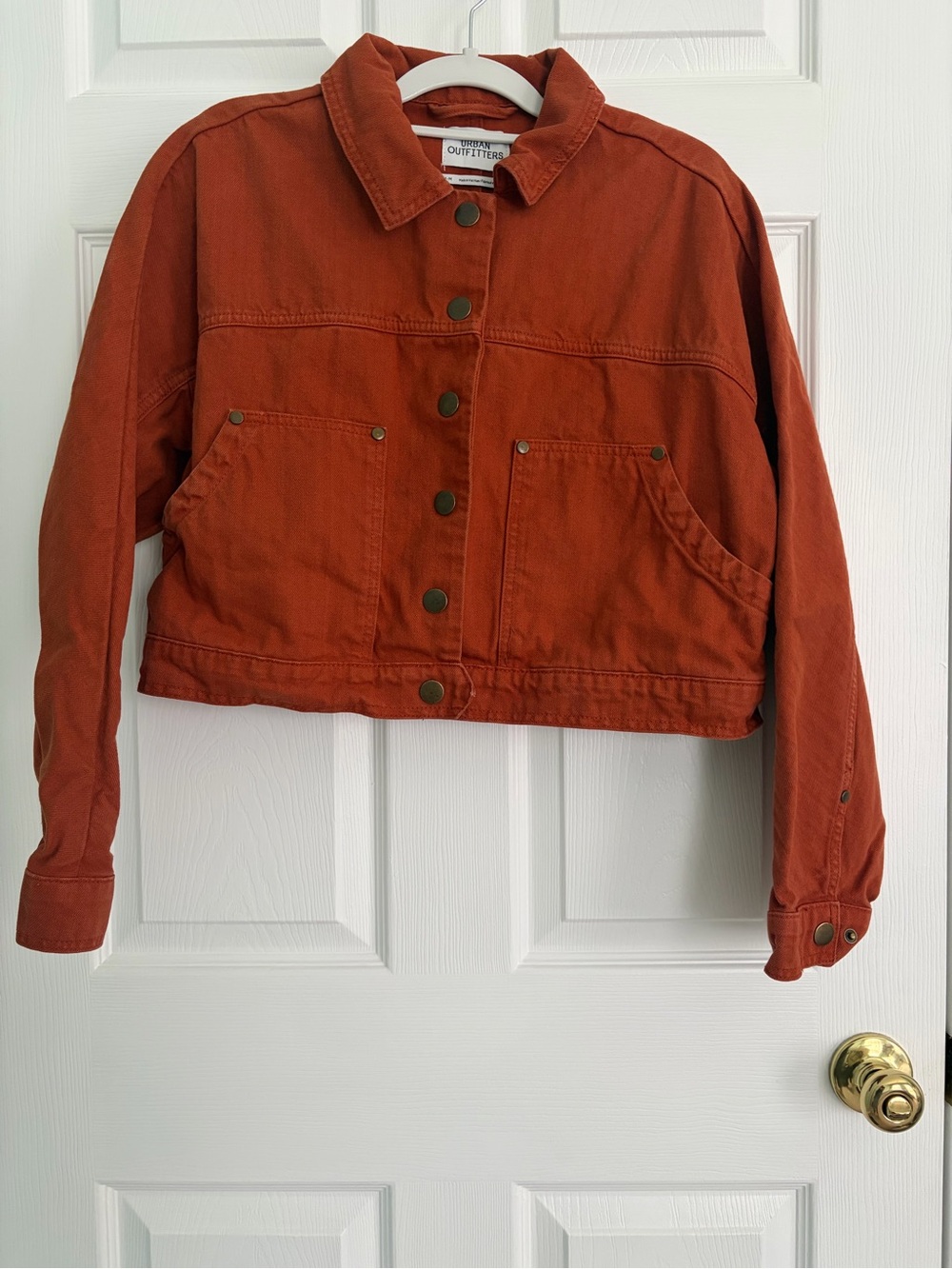 Urban Outfitters Rust Orange Gigi Cropped Gas Denim Jacket